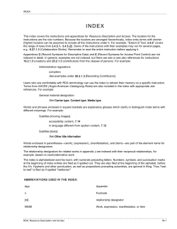 Print RDA Index (English)
