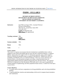 pm599: introduction to the theory of statistics part 1