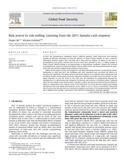 Risk-averse to risk-willing Learning from the 2011 Somalia cash