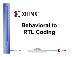 Behavioral to RTL Coding