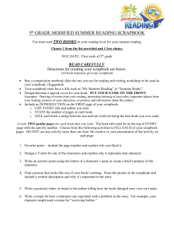 5th GRADE MODIFIED SUMMER READING SCRAPBOOK