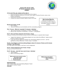 January 10th and 13th, 2014 AP Human Geography Agenda