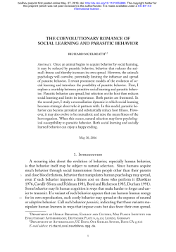 The coevolutionary romance of social learning and parasitic behavior