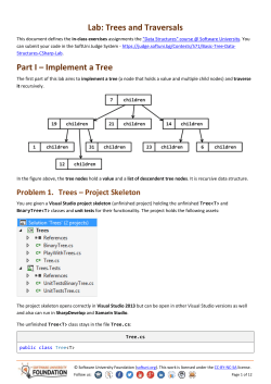 The final part of this lab aims to implement a binary tree (a