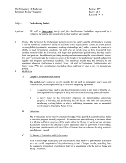 Subject: Probationary Period