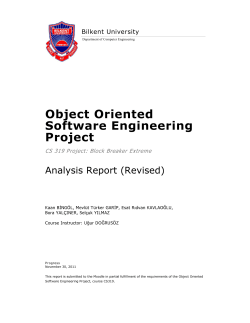 Object Oriented Software Engineering Project