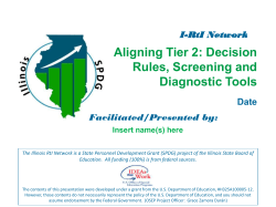 Aligning Tier 2: Decision Rules, Screening and