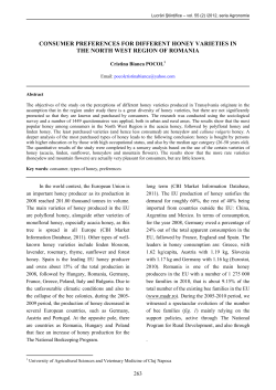 consumer preferences for different honey varieties in the north west