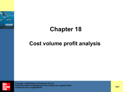 Management Accounting 5e PowerPoint Chapter 18