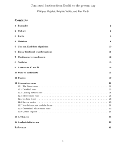 Continued fractions from Euclid to the present day Philippe Flajolet