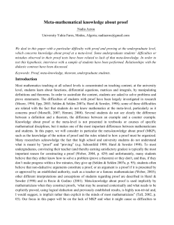 Meta-mathematical knowledge about proof