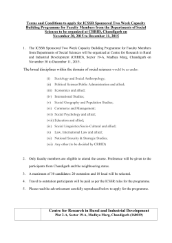 Terms and Conditions to apply for ICSSR Sponsored Two