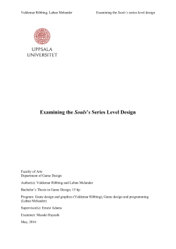 Examining the Souls`s Series Level Design