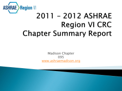 2003 * 2004 ASHRAE Region XI CRC Chapter Summary Report