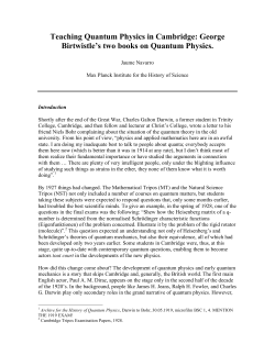 Teaching Quantum Physics in Cambridge