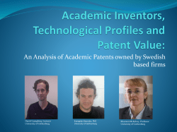 An Analysis of Academic Patents owned by Swedish based firms