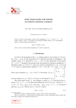SOME INEQUALITIES FOR POWERS OF POSITIVE DEFINITE