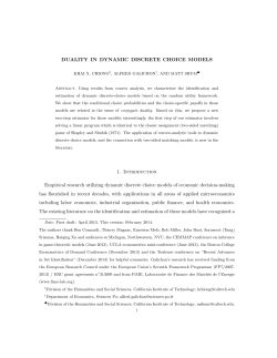DUALITY IN DYNAMIC DISCRETE CHOICE MODELS 1
