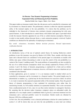 1 On Discrete Time Dynamic Programming in Insurance