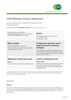 IOOF MySuper Product Dashboard