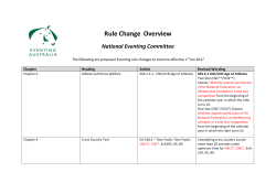 Rule Change Overview National Eventing Committee