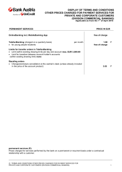 DISPLAY OF TERMS AND CONDITIONS OTHER PRICES