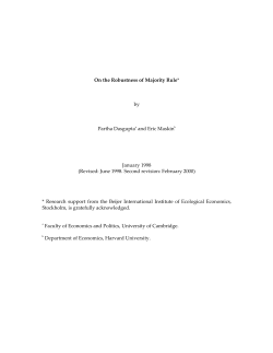 On the Robustness of Majority Rule* by Partha Dasguptaa and Eric