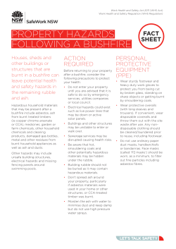 Property Hazards Following a Bushfire Fact Sheet