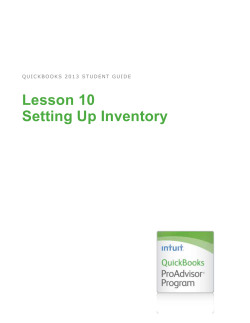 Setting Up Inventory