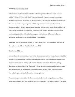 Theory: Decision Making Styles