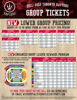GROUP tiCketS - Air Canada Centre