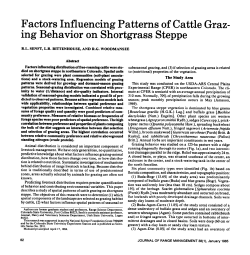 Factors Influencing Patterns of Cattle Graz