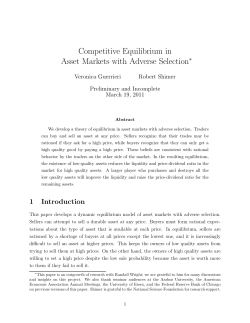 Competitive Equilibrium in Asset Markets with