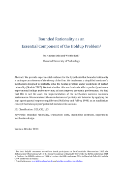 Bounded Rationality as an Essential Component of