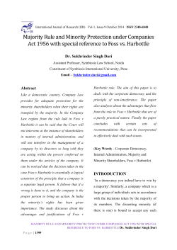 Majority Rule and Minority Protection under Companies Act 1956