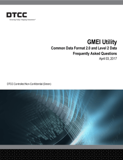 GMEI Utility Common Data Format 2.0 and Level 2 Data FAQ