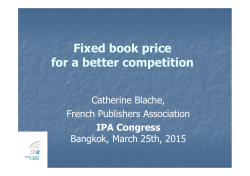 Fixed book price for a better competition