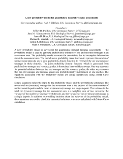 A new probability model for quantitative mineral resource assessments