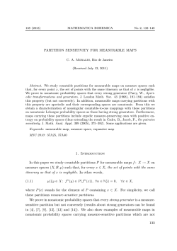 PARTITION SENSITIVITY FOR MEASURABLE MAPS 1. Introduction