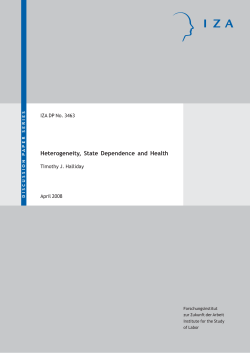 Heterogeneity, State Dependence and Health