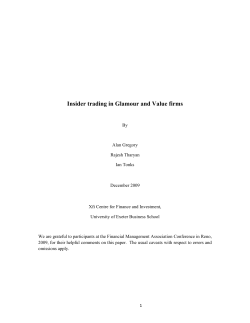 Insider trading in Glamour and Value firms