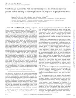 Combining D-cycloserine with motor training does not result in