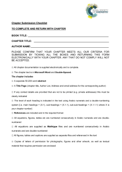 Chapter submission checklist