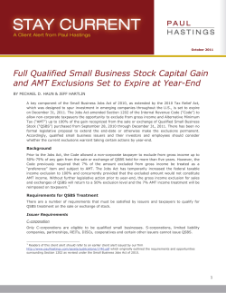 Full Qualified Small Business Stock Capital Gain and AMT