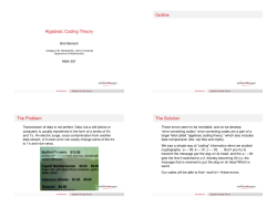Algebraic Coding Theory