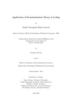 Applications of Derandomization Theory in Coding