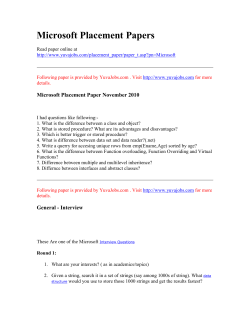 Microsoft Placement Papers - Entrance