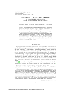 EQUILIBRIUM EXISTENCE AND TOPOLOGY IN SOME REPEATED