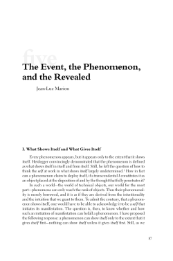 five The Event, the Phenomenon, and the Revealed