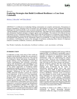 Exploring Strategies that Build Livelihood Resilience: a Case from
